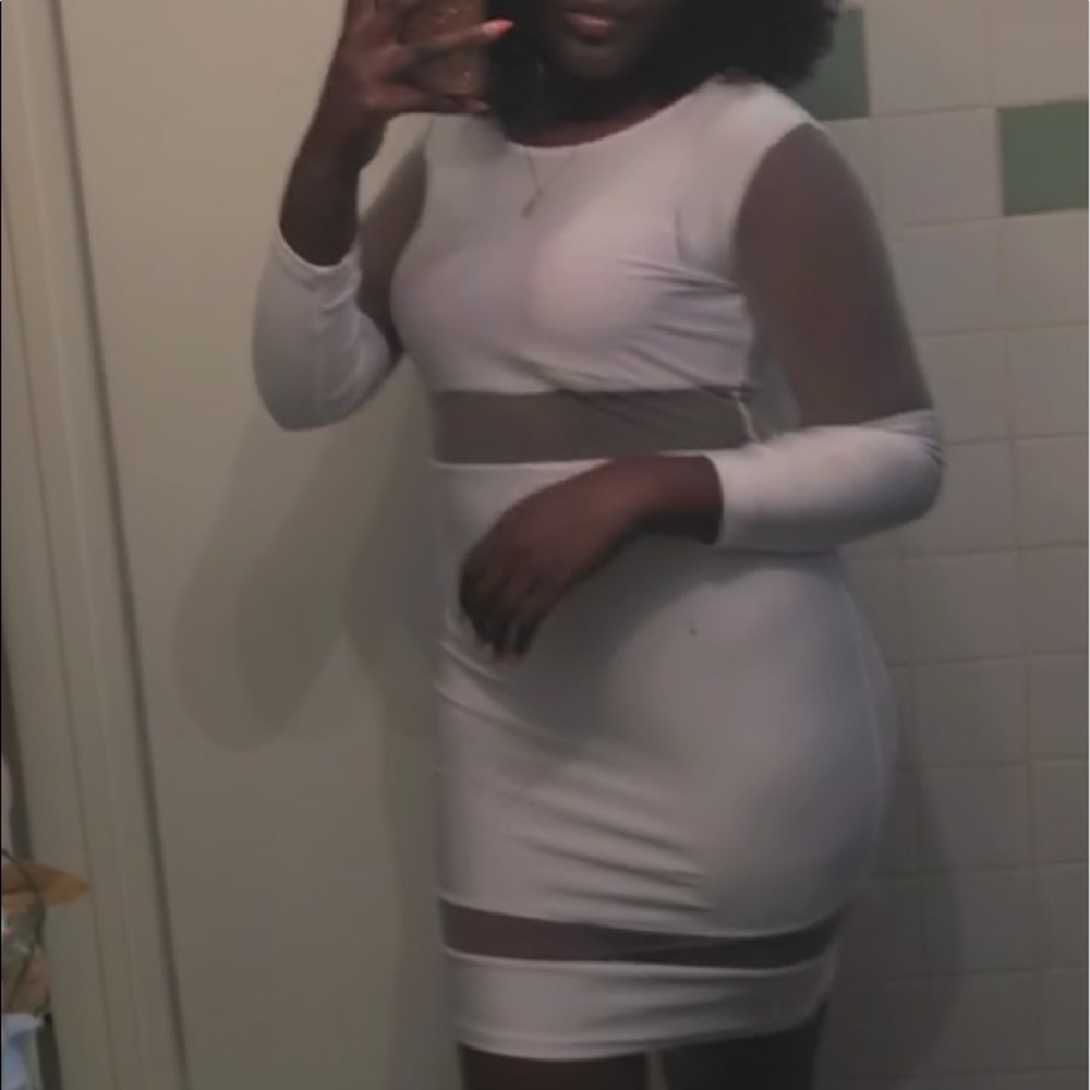White body on dress silk fitted dress